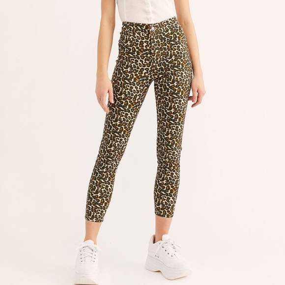 Free People Leopard Print Pants 28 NEW - Picture 1 of 3